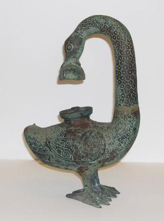 Goose-Shaped Lamp with Fish