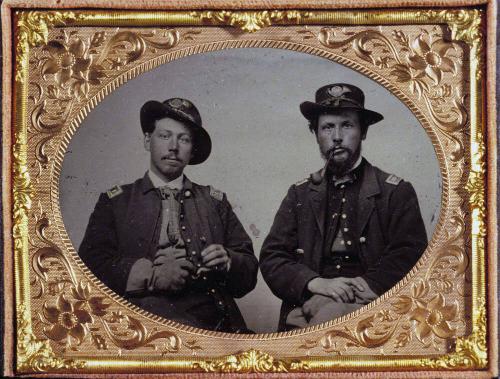 Guilford Wiley Wells and a Second Unidentified Officer, Civil War Period