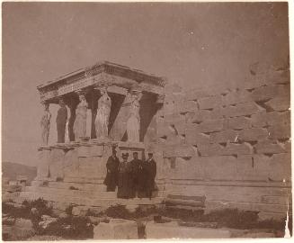 Tourist Family in Front of the Erechtheion’s Caryatid Porch, Athens