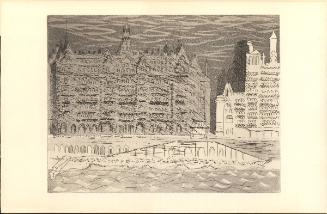 #12: The Metropole Hotel from the West Pier from the book Brighton Aquatints