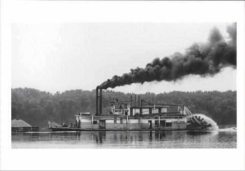 Steamer Lone Star on Mississippi River on Illinois Side Opposite Davenport Iowa