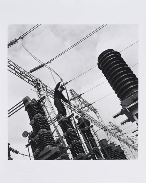 Powerline worker at an atomic power plant in the Urals