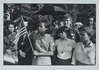 Birmingham, Alabama from the series Memories of the Southern Civil Rights Movement 
SNCC workers outside the funeral: Emma Bell, Dorie Ladner, Dona Richards, Sam Shirah, and Doris Derby.