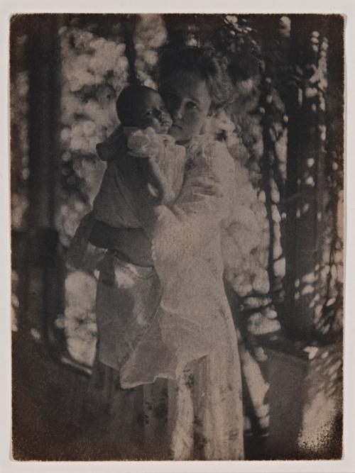 Gertrude O'Malley and her Son Charles on the Porch