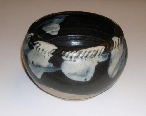 Brown-Glazed Phosphatic Splashed Bowl