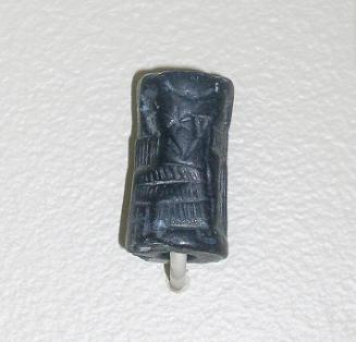 Cylinder Seal with Seated Figures and Attendant