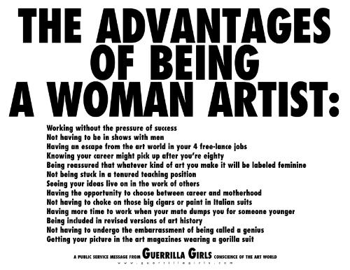 The advantages of being a woman artist