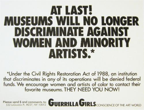 At last! Museums will no longer discriminate against women and minority artists