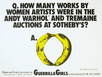 How many works by women artists were in the Andy Warhol and Termaine auctions at Sotheby’s?