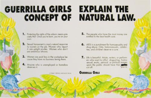 Guerrila Girls explain the concept of natural law.