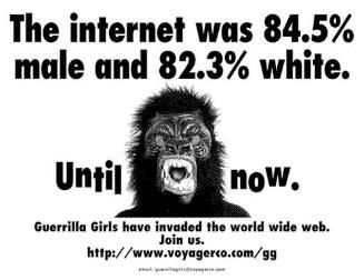 The internet was 84.5% male and 82.3% white. Until now.