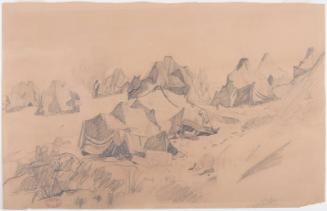 Study of Open Tents with Seated Figures