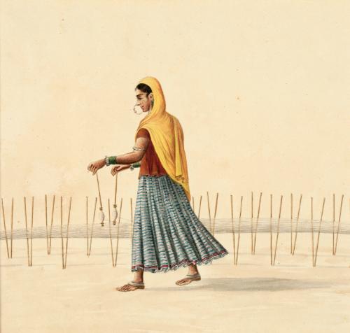 Jolahen, Arranging the threads preparatory to weaving