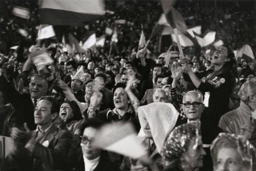 “Alianza Popular” Supporters Welcoming Fraga Irribane, the Leader of the Spanish Right Wing Movement, Madrid, Spain