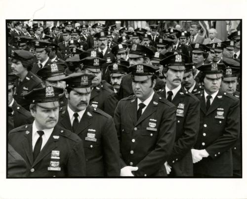 A funeral for an officer killed in the line of duty