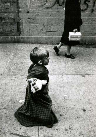 Halloween [small child in costume on New York street]