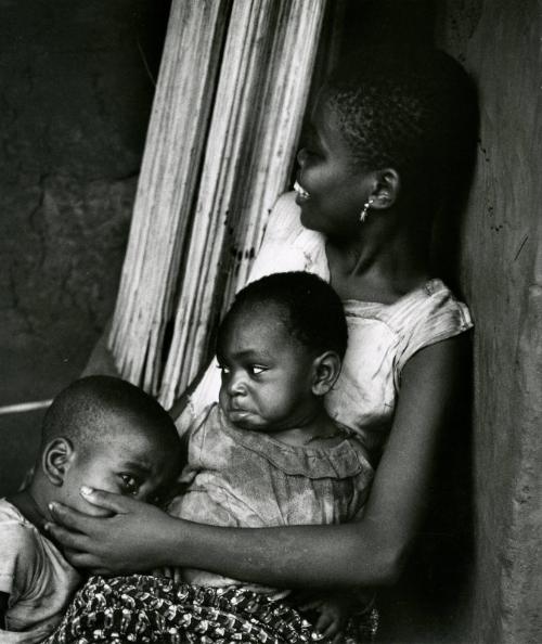 Nigeria, Kanduna [Mother with two unhappy children]