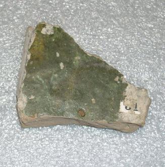 Piece of a Byzantine Floor Tile with Green Glaze