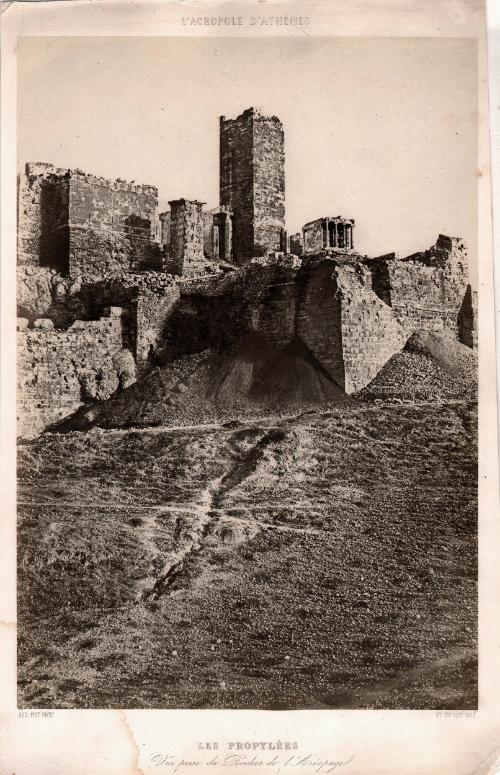 Les Propylées: Vue prise du rocher de l’Aréopage [The Propylaea: View taken from the Areopagus], from the portfolio L’Acropole d’Athène [The Acropolis of Athens]