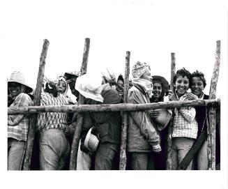 Children Seen through Wooden Fence, Cuba