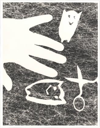 Photograph with hand and scissors