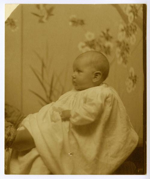 Portrait of baby in profile