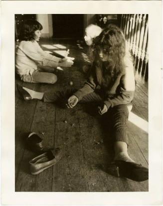 Girl Playing Jacks, Summerhill School, England