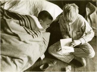 Boys in pajamas, Summerhill School, England