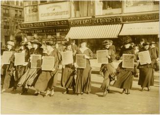 Suffragists Invade Subway Trains with Lap Board Signs