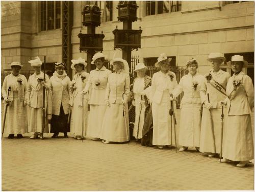 Group of Suffragists in Pennsylvania Station about to Leave for Philadelphia