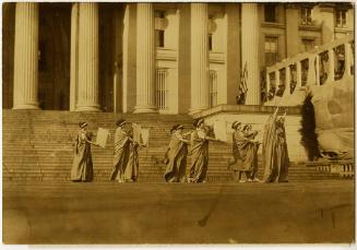 Suffragette Tableaux Representing "Justice"