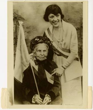 Mrs. Olympia Brown of Racine, Wisconsin, and Miss Betty Graham of Portland, Oregon, the Oldest and Youngest Suffragettes at the Chicago Convention
