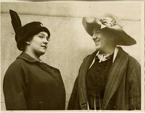 From Left to Right: Miss Gertrude S. Hunter, Secretary of the Minnesota Suffrage Association, and Margaret L. Foley, of Boston, Massachusetts, who is called the premier orator of the cause.