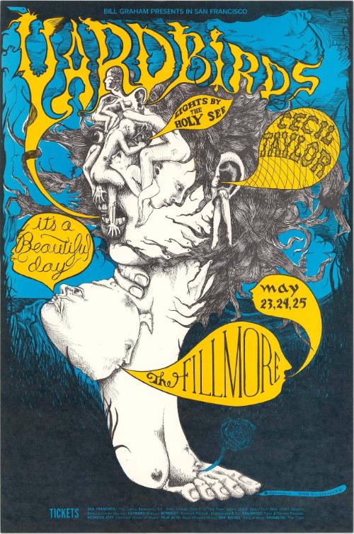 May 23–May 25, 1968, Fillmore Auditorium, San Francisco
Yardbirds, It’s a Beautiful Day, Cecil Taylor