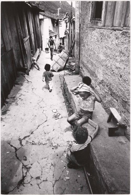 Children playing in the street of the favela, Brazil