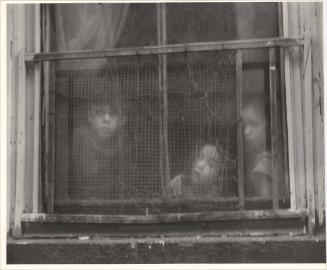 Untitled (Children in a Window with a Screen)