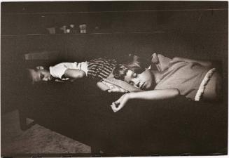 Sleeping children in refugee housing after Hurricane Carla, Galveston, Texas