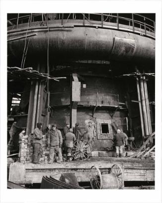 Construction workers, Komsomolskaya Blast Furnace, Zhdanov City