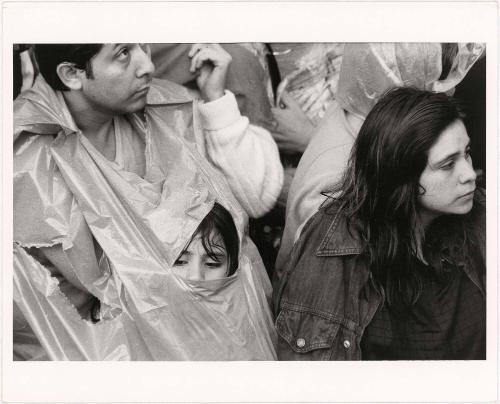 Crowd of People in the Rain, New York City, USA