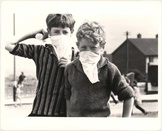 Roman Catholic Youths Dress for Street Fight with Soldiers Using Smoke Bombs, Londonderry, Northern Ireland