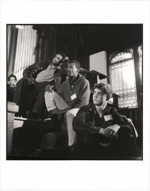 Ruby Doris Smith, James Forman, Marion Barry, and Sam Shirah at the SNCC Washington conference shortly after Kennedy’s death