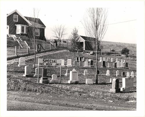 Cemetery with sale sign