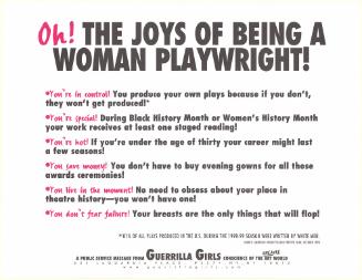 Oh! The joys of being a woman playwright!