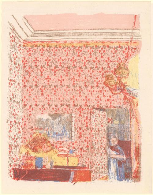 Intérieur aux tentures roses I [Interior with Rose Wallpaper No. 1] from the portfolio Paysages et interieurs [Landscapes and Interiors]