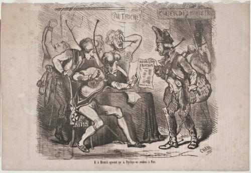 M. de Metternich apprenant que la République est proclamée à Paris. [Mr. de Metternich notified that the Republic is proclaimed in Paris.], published in Le Charivari