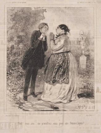 Des mères de famille!, plate IV: Paul! mon ami! me prendriez-vous pour une femme légère?, published in Le Charivari